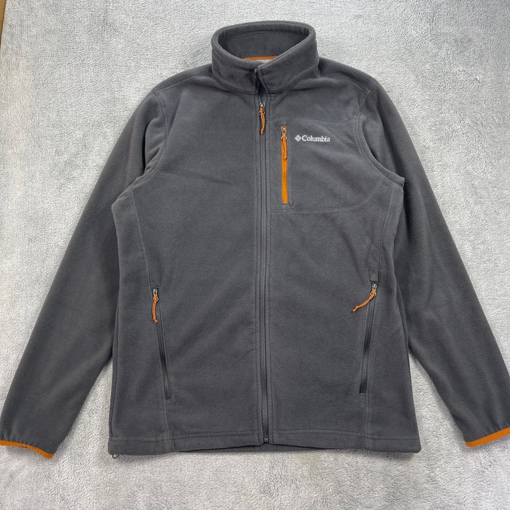 Columbia Fleece Jacket Mens M Gray Fast Trek II Full Zip Outdoor Hiking XM1507